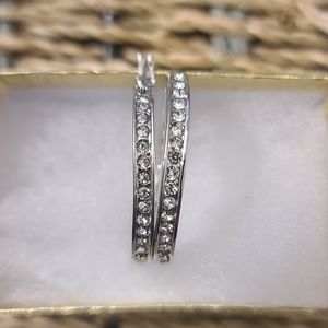 Swarovski Silver Inside Out Crystal Hoop's